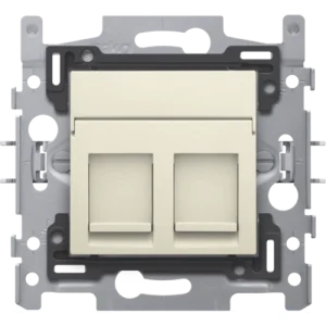 2 connexions RJ45 UTP cat. 5E, modèle plat, socle et set de finition Niko (100-65152)
