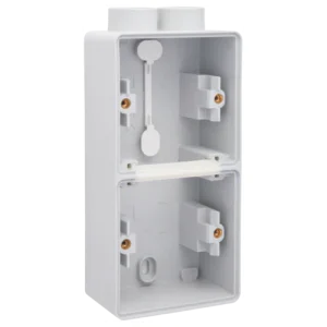 Boîte en saillie double vertical étanche aux projections d'eau avec une entrée M20 double pour deux fonctions, grey Niko (700-84202)