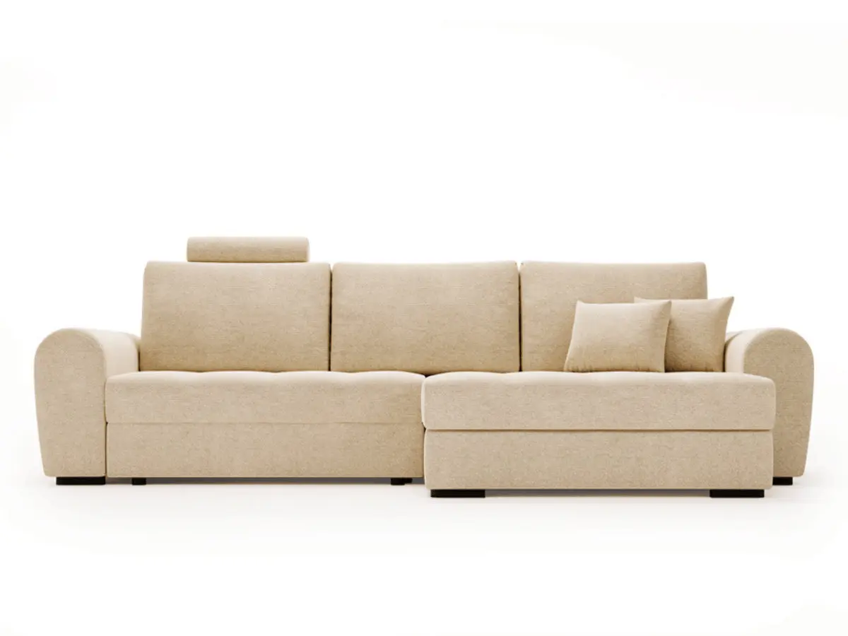 Canapé d'angle convertible avec têtière et coffre GIVERNY – Image 2