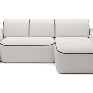 Canapé d'angle convertible électrique tissu boucle LUMIA