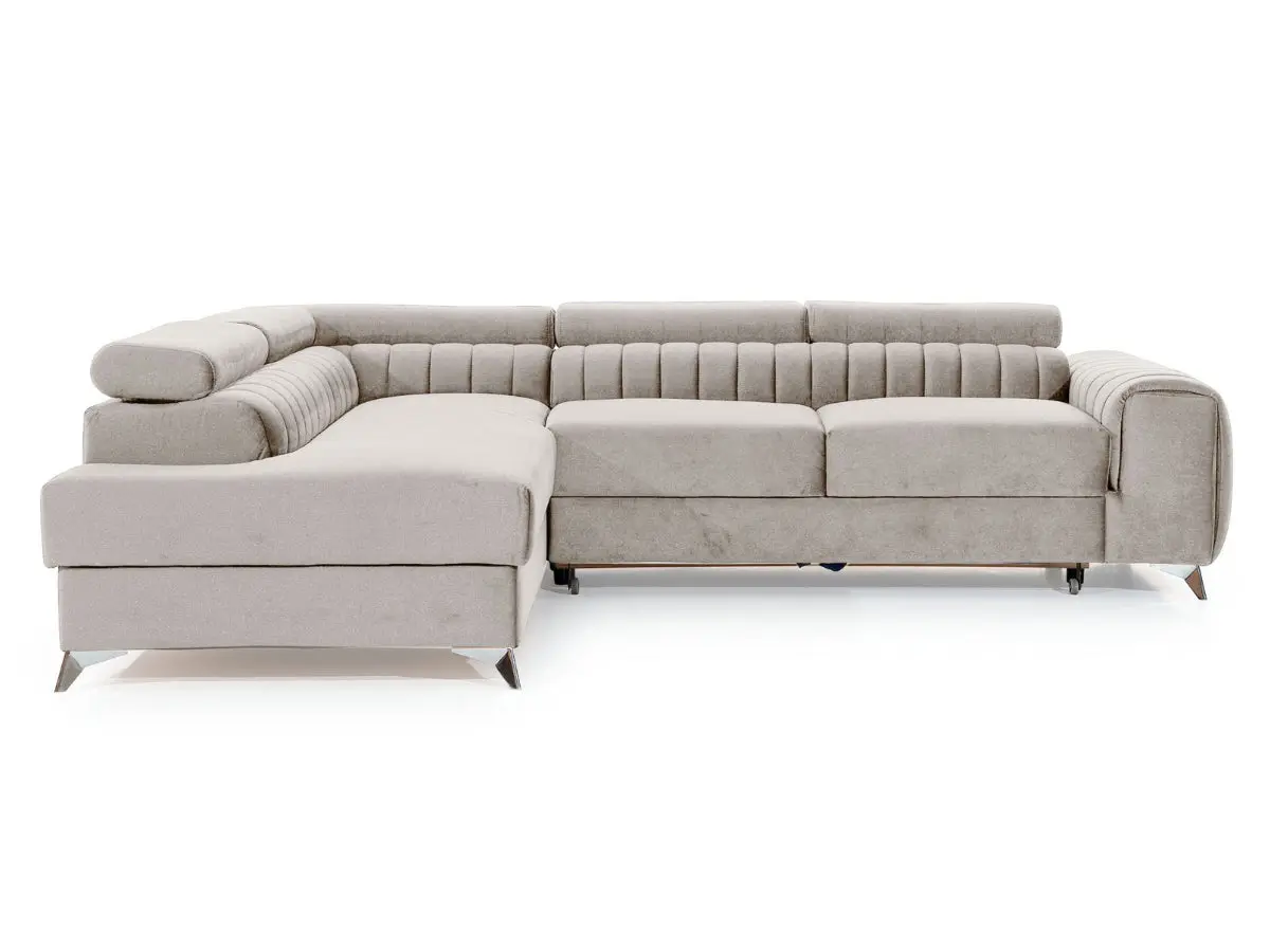 Canapé d'angle convertible têtières relevables SEOUL