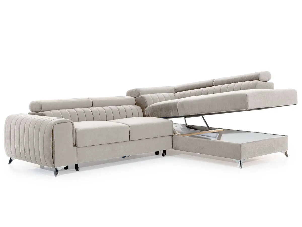 Canapé d'angle convertible têtières relevables SEOUL – Image 7