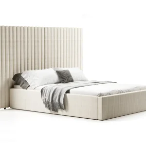 Lit coffre grande tête de lit XXL - EMILIE