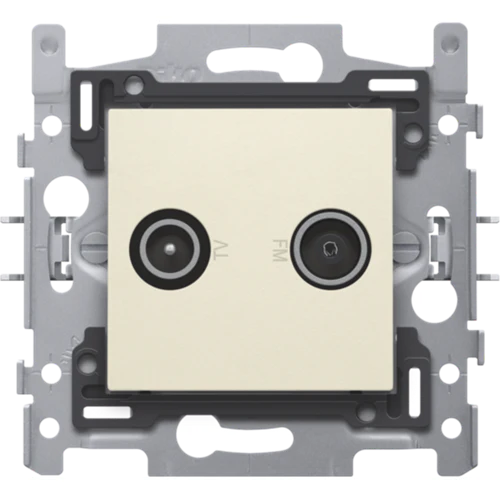 2 connexions coaxiales mâles simples pour TV et FM, socle et set de finition Niko (100-69500) – Image 3