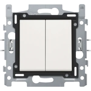 Double interrupteur va-et-vient, socle, bornes à vis et set de finition Niko (100-62600)