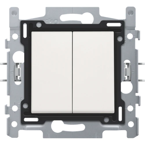 Double interrupteur va-et-vient, socle, bornes à vis et set de finition Niko (100-62600)