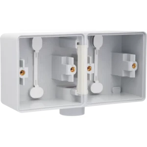 Boîte en saillie double horizontal étanche aux projections d'eau avec une entrée M20 pour deux fonctions, grey Niko (700-84801)