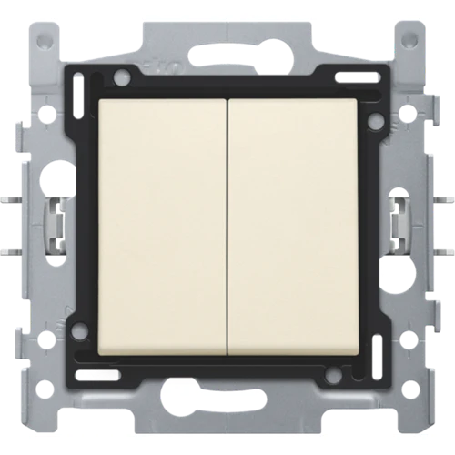 Double interrupteur va-et-vient, socle, bornes à vis et set de finition Niko (100-62600) – Image 3