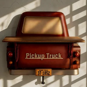 Étagère Murale Camion Pickup Vintage Rouge - Décoration Rétro