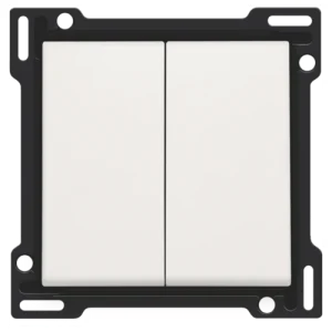 Set de finition pour interrupteur double allumage, interrupteur va-et-vient + bouton-poussoir N.O., interrupteur va-et-vient double ou bouton-poussoir double N.O. ou N.F. Niko (101-61505)