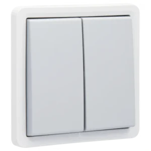 Double interrupteur va-et-vient, étanche aux projections d'eau 10 AX/250 Vac avec bornes à vis, grey Niko (700-32600)