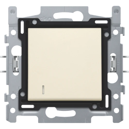 Bouton-poussoir NO avec 3 bornes, socle, bornes à vis et set de finition avec voyant Niko (100-60000)