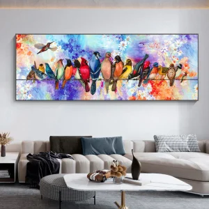 Tableau oiseaux colorés