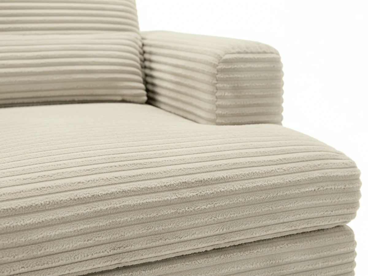 Canapé panoramique en U convertible en velours côtelé de grande épaisseur – Bercy – Image 7