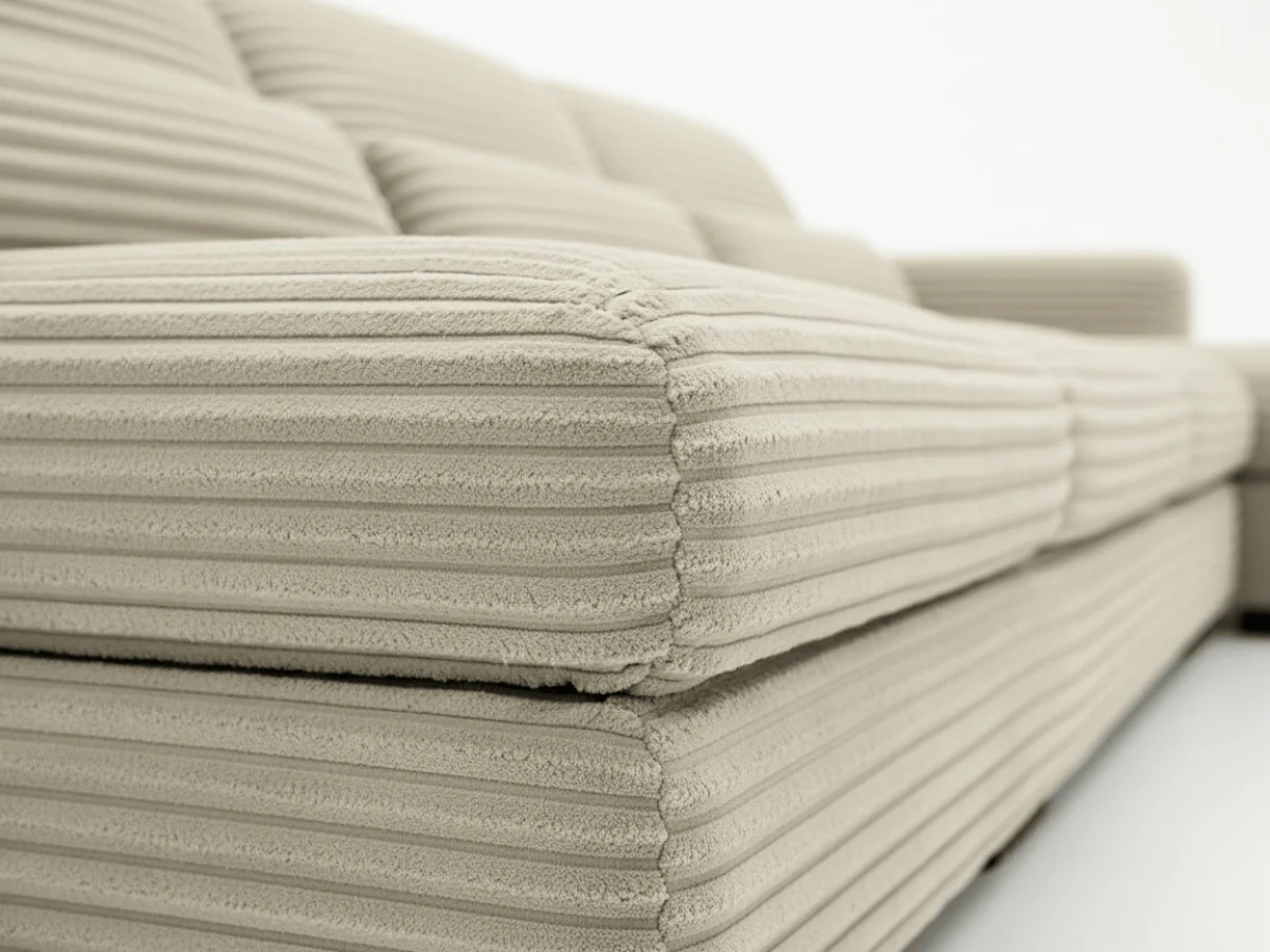 Canapé panoramique en U convertible en velours côtelé de grande épaisseur – Bercy – Image 8