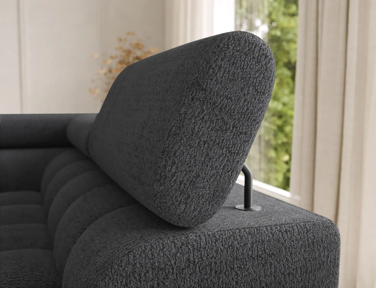 Montceau – Canapé panoramique en U convertible avec coffre et têtières réglables – Image 8