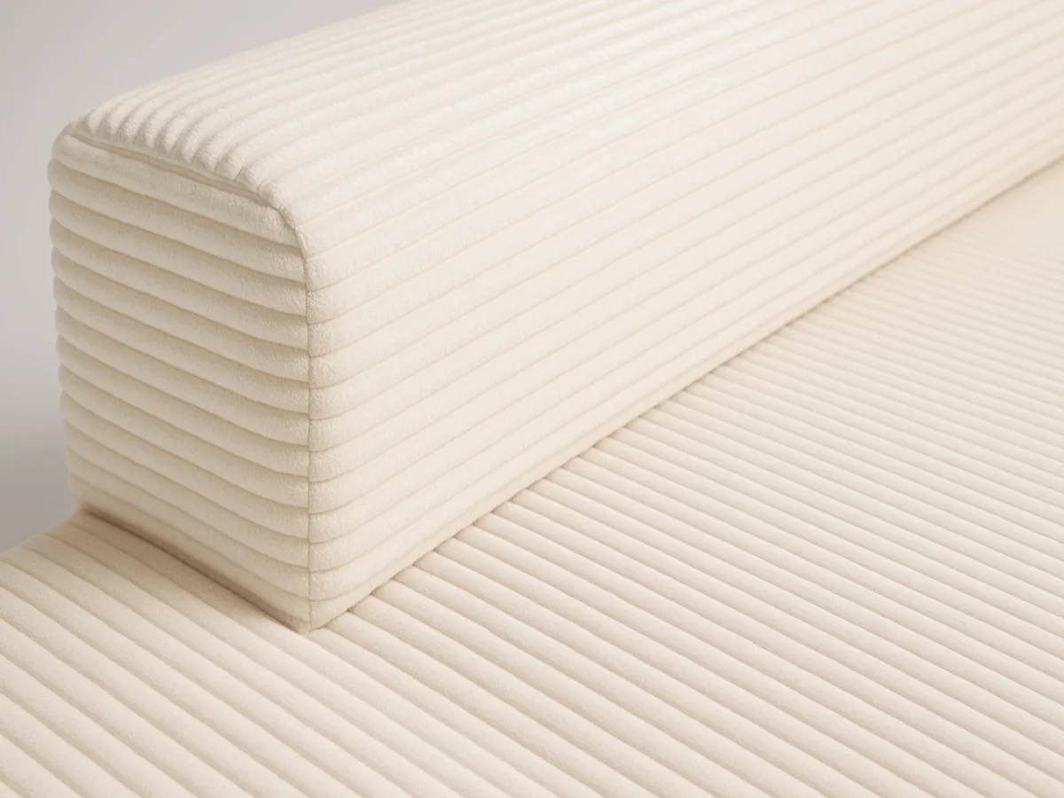 Canapé 3 places convertible Victor Hugo 200 cm en velours côtelé épais beige – Image 6