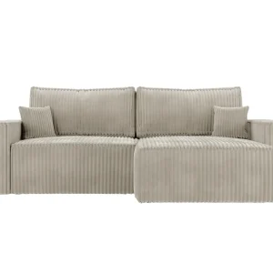 Canapé d'angle convertible velours côtelé doux Rivoli
