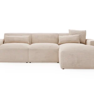 Canapé d'angle Madeleine – Grand confort en velours côtelé