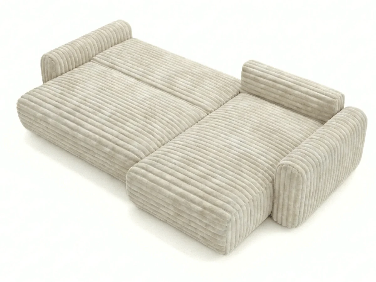 Canapé d’angle convertible Marbeuf avec coffre – Velours côtelé ou bouclette – Image 8