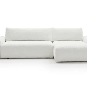 Canapé d’angle convertible Marbeuf avec coffre – Velours côtelé ou bouclette