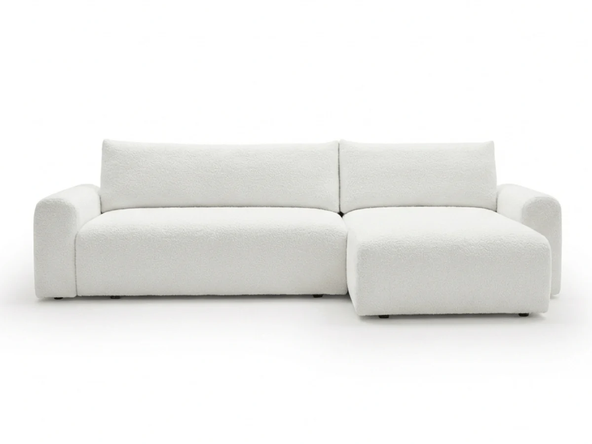 Canapé d’angle convertible Marbeuf avec coffre – Velours côtelé ou bouclette