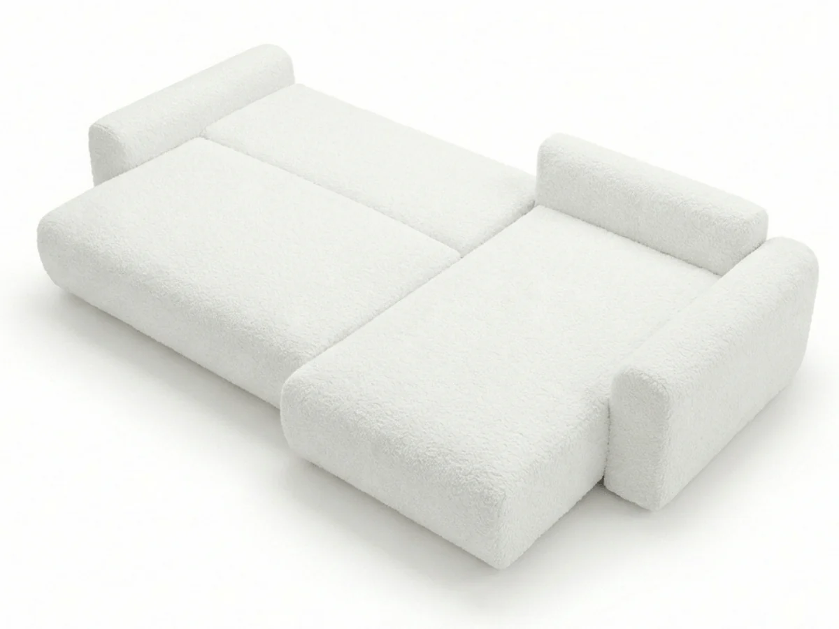 Canapé d’angle convertible Marbeuf avec coffre – Velours côtelé ou bouclette – Image 3