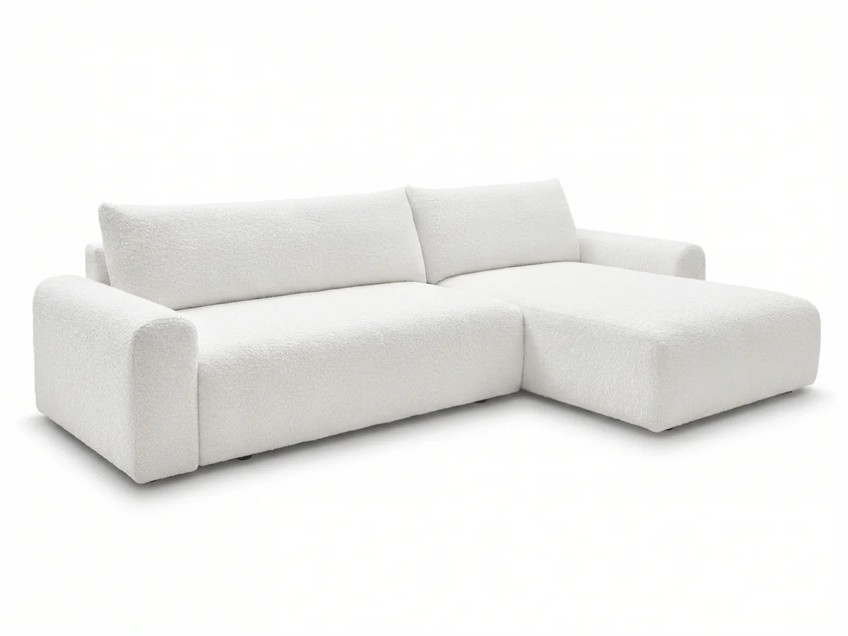 Canapé d’angle convertible Marbeuf avec coffre – Velours côtelé ou bouclette – Image 4