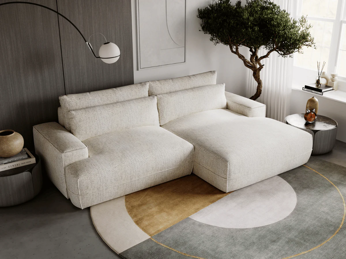 Canapé d'angle convertible avec grande méridienne PANTHEON – Image 9