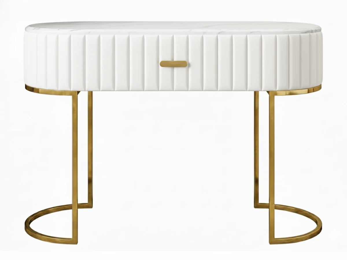 Coiffeuse dessus de table en faux marbre avec tiroir - BODOUME