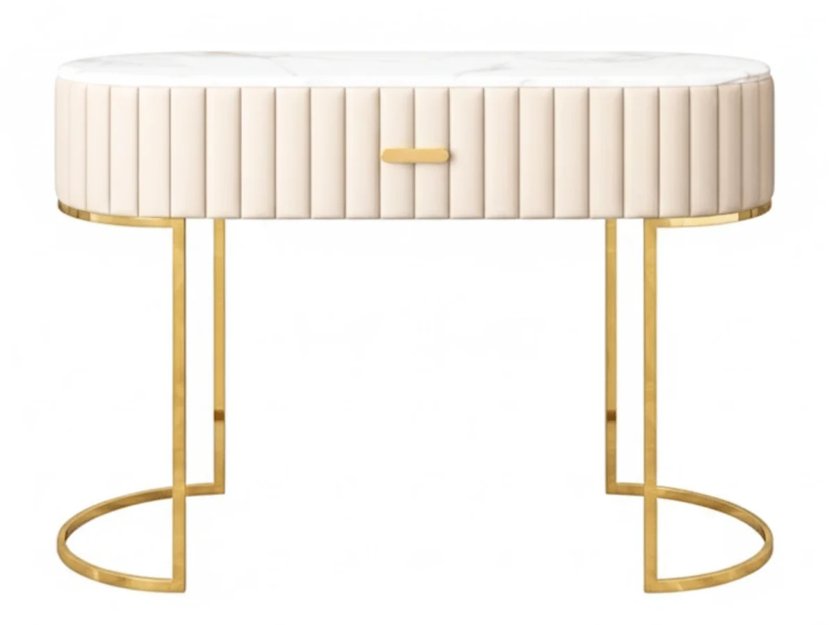 Coiffeuse dessus de table en faux marbre avec tiroir - BODOUME – Image 4