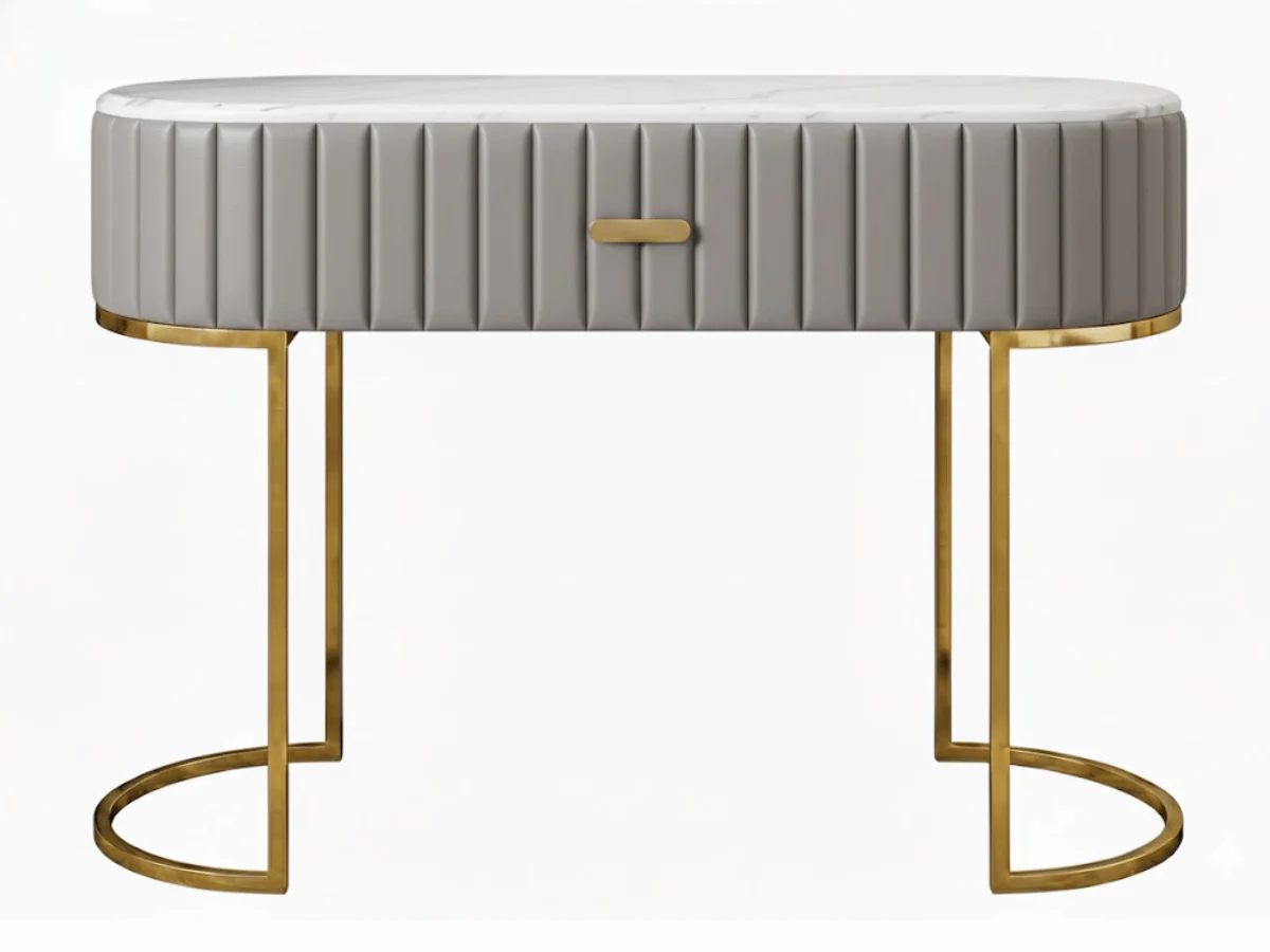 Coiffeuse dessus de table en faux marbre avec tiroir - BODOUME – Image 5