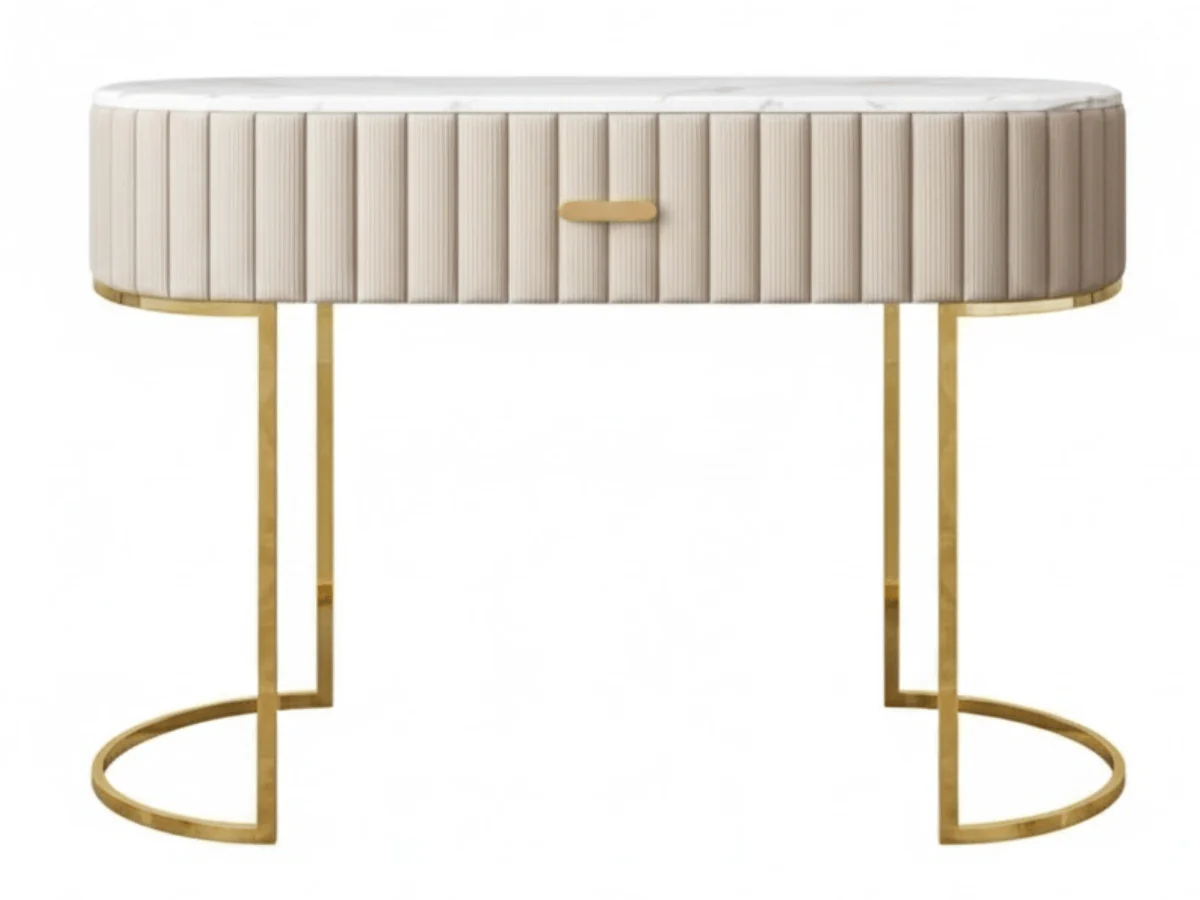 Coiffeuse dessus de table en faux marbre avec tiroir - BODOUME – Image 9