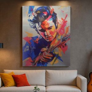 Tableau Elvis Presley Pop Art - Décoration Contemporaine Multicolore