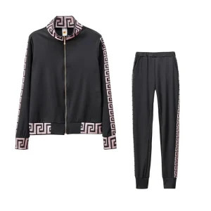 Ensemble Survêtement Chic Motif Grec Doré