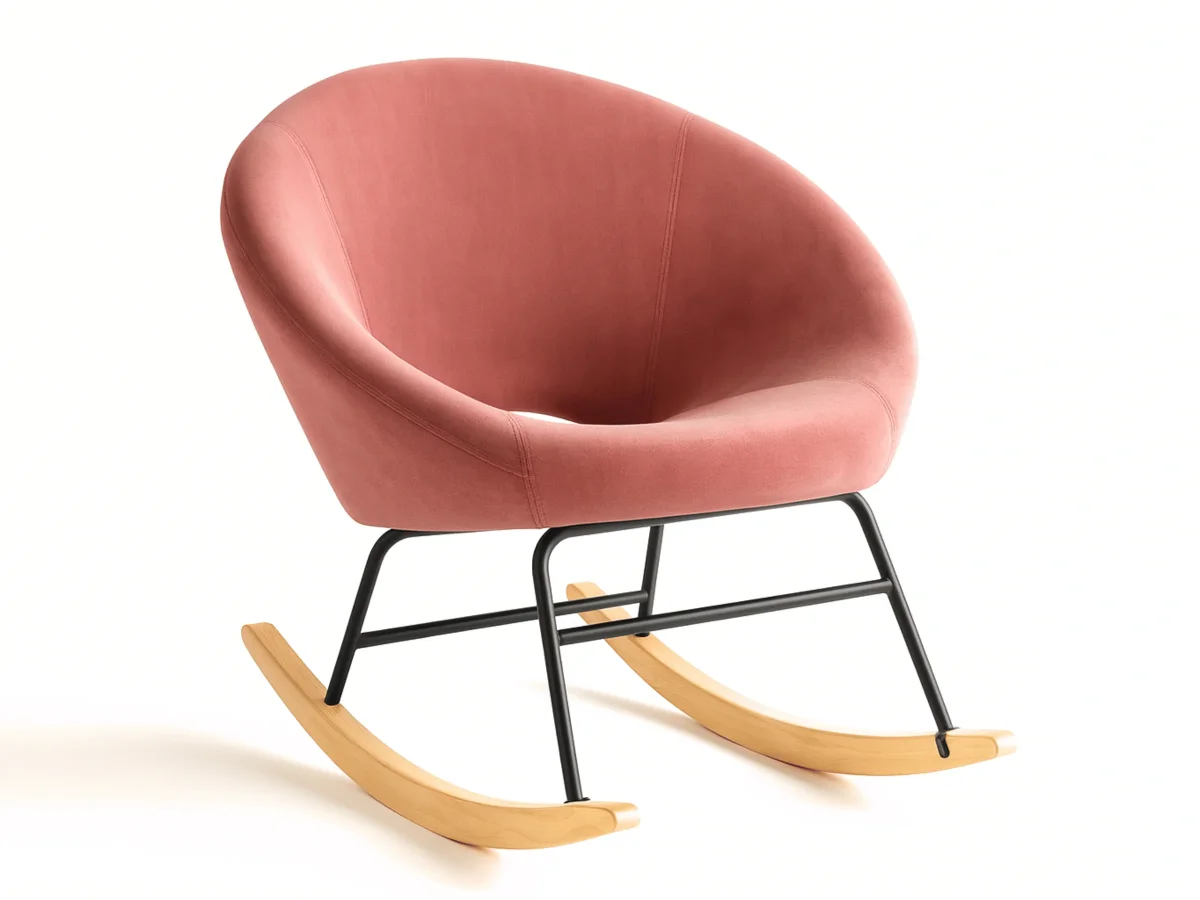Fauteuil à bascule design en velours – Confort moderne Moovia
