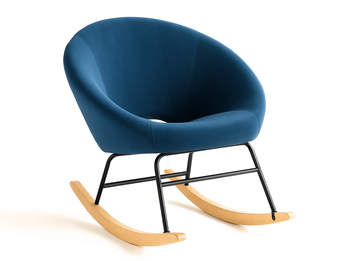 Fauteuil à bascule design en velours – Confort moderne Moovia – Image 5