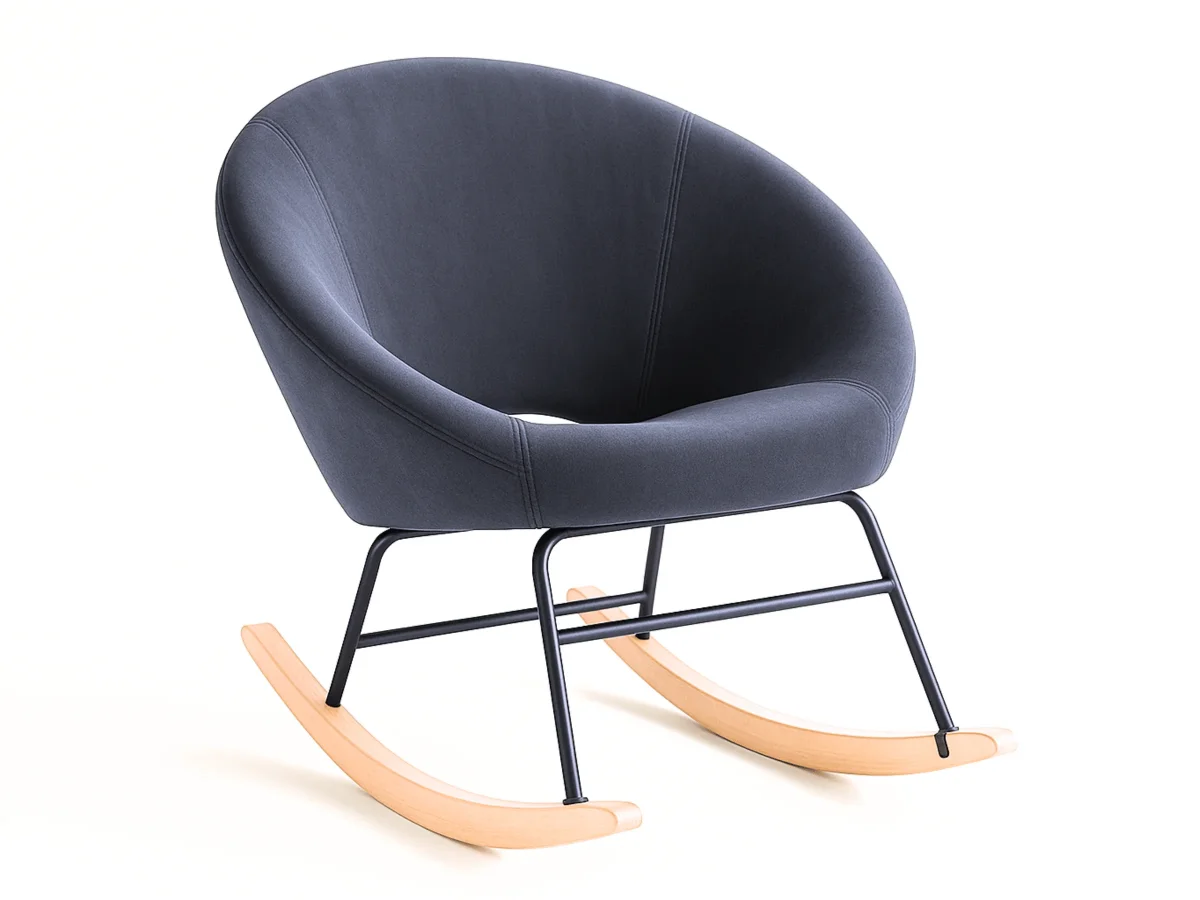 Fauteuil à bascule design en velours – Confort moderne Moovia – Image 8