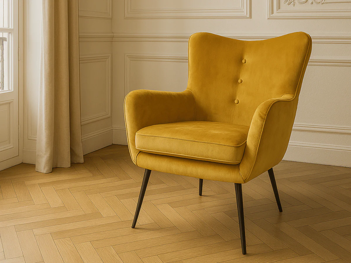 Fauteuil en velours design - ERGO – Image 5