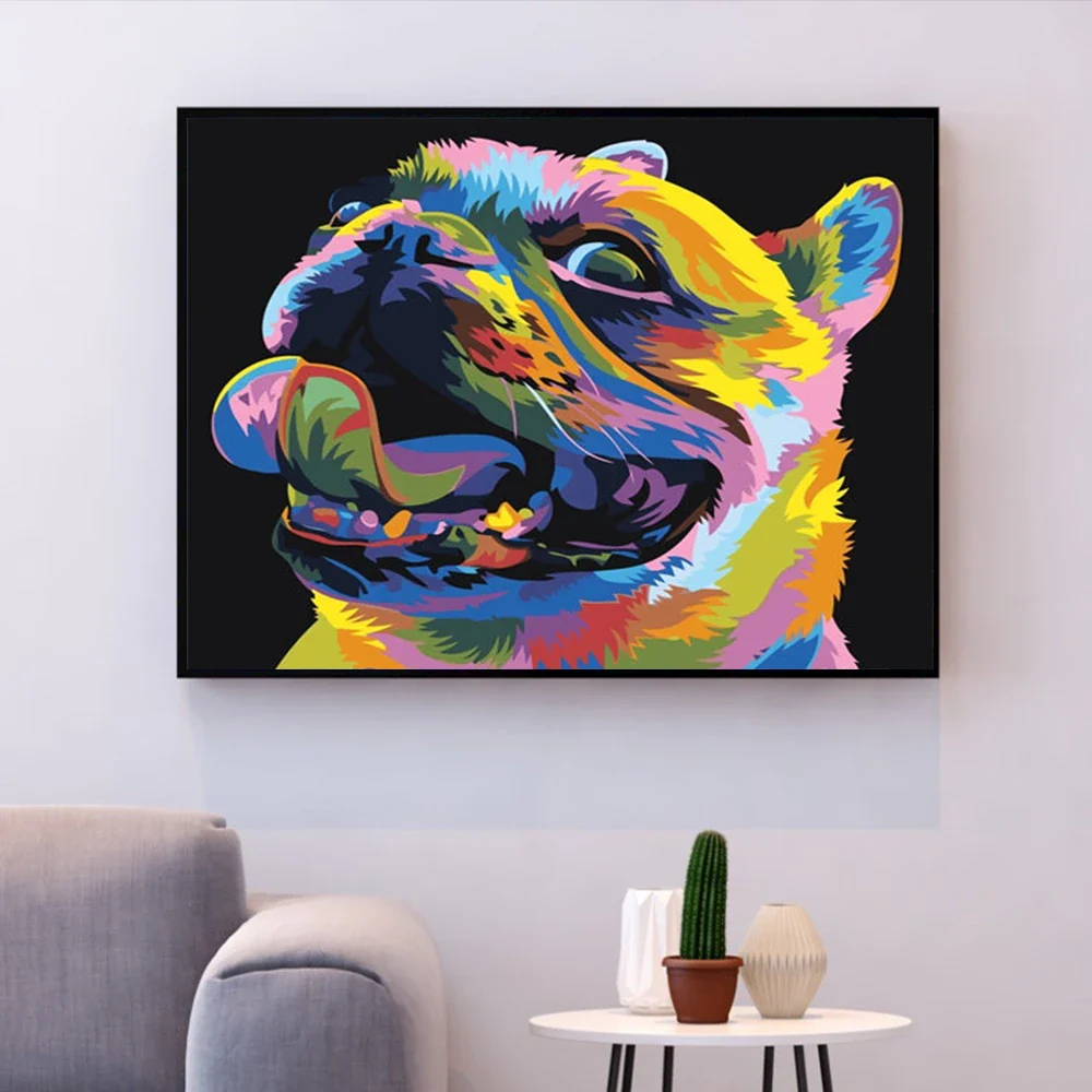 Tableau bouledogue pop art