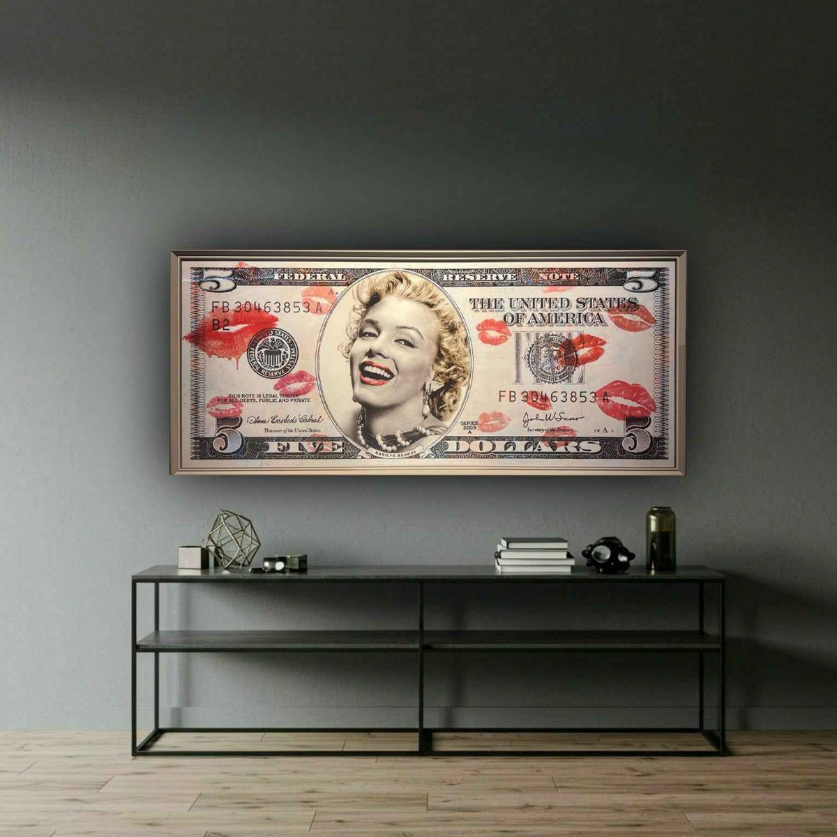 Tableau Icône Glamour Femme en  Billet Art - Décoration Murale Pop Art Moderne – Image 2