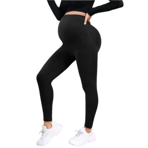 Legging de Grossesse Extensible Soutien du Ventre & Effet Galbant