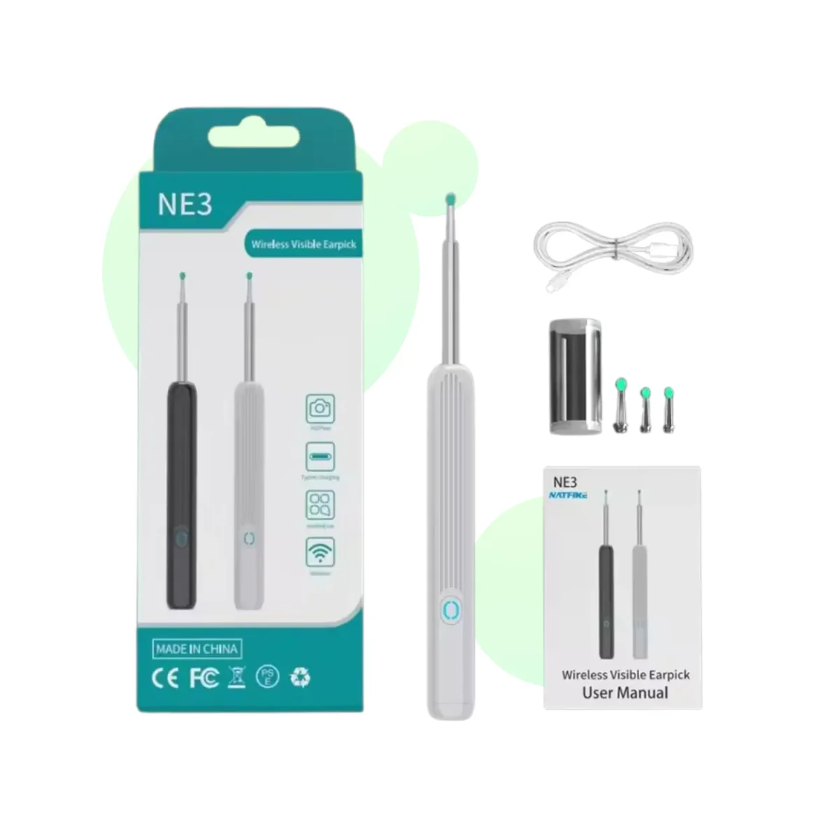 Otoscope Sans Fil Nettoyeur Oreille Visuel Intelligent – Image 2