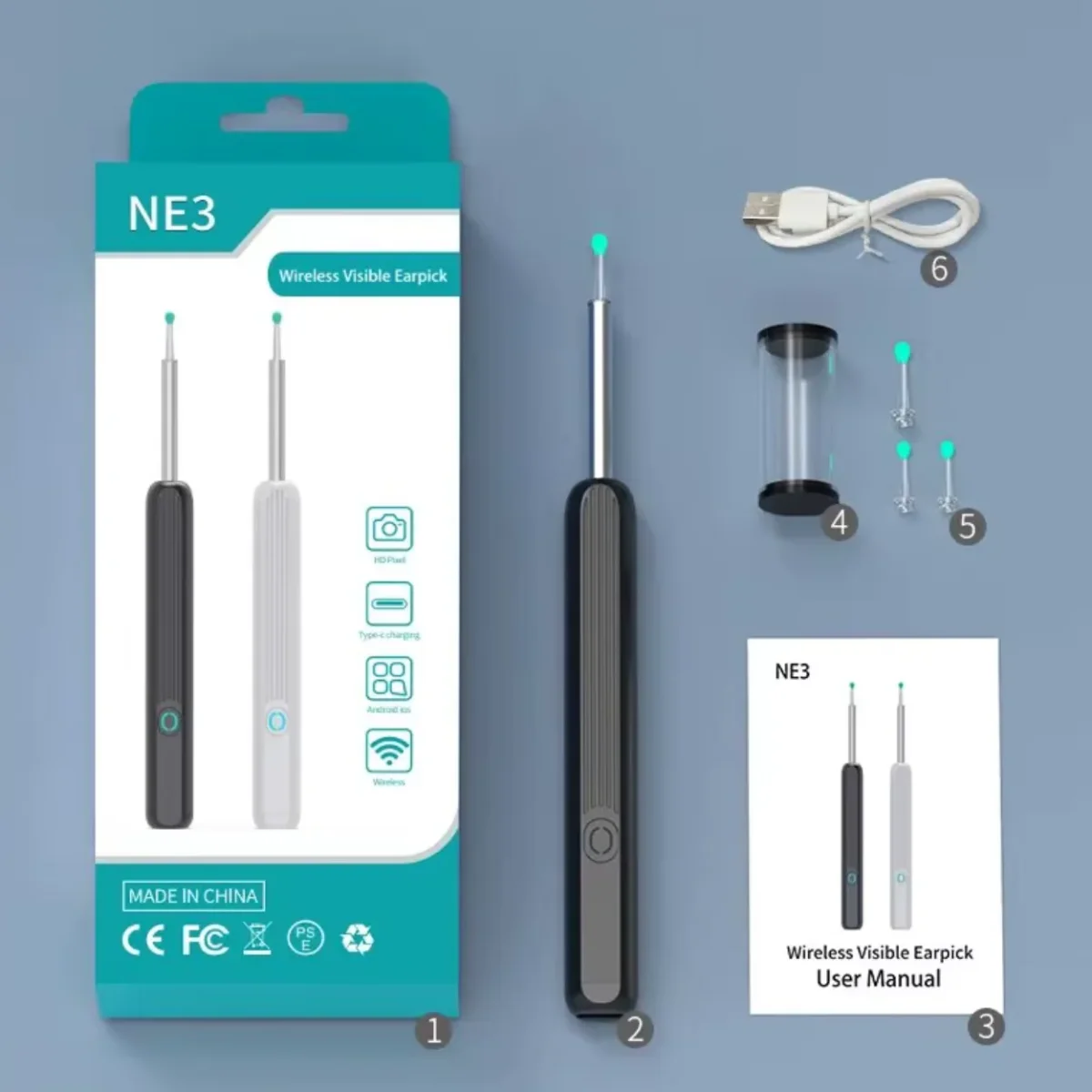 Otoscope Sans Fil Nettoyeur Oreille Visuel Intelligent – Image 5