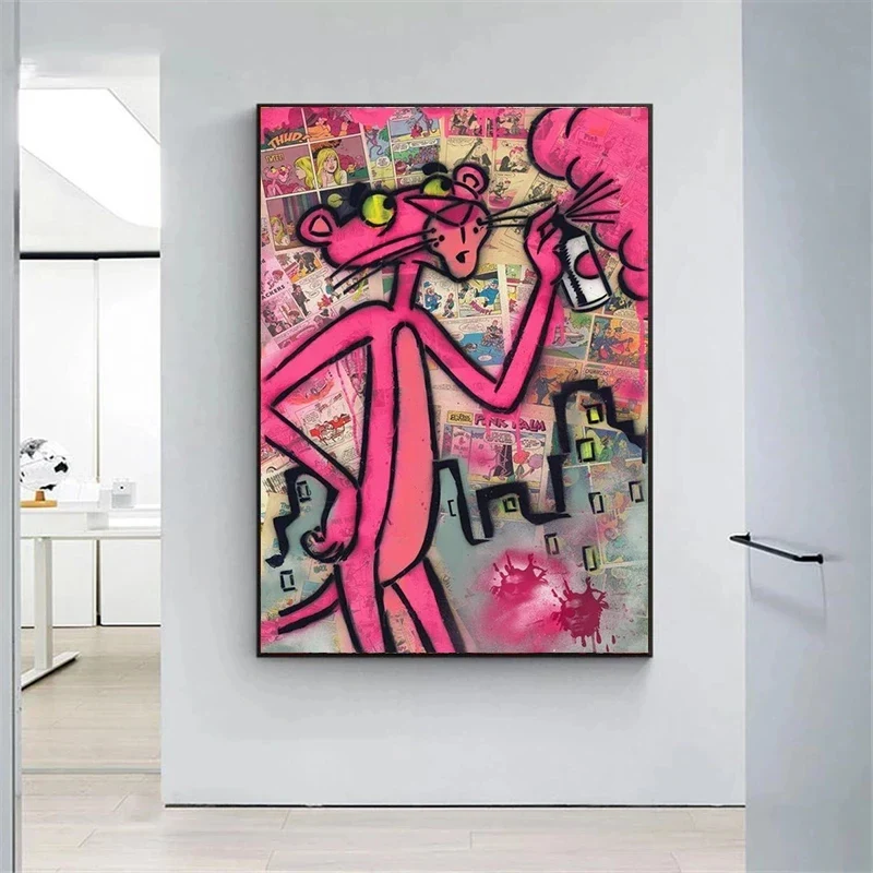 tableau street art panthere rose – Image 5