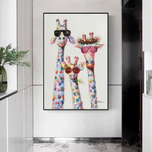 tableau girafe coloré