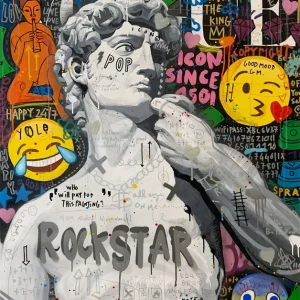 Tableau Pop Art "David Rockstar"