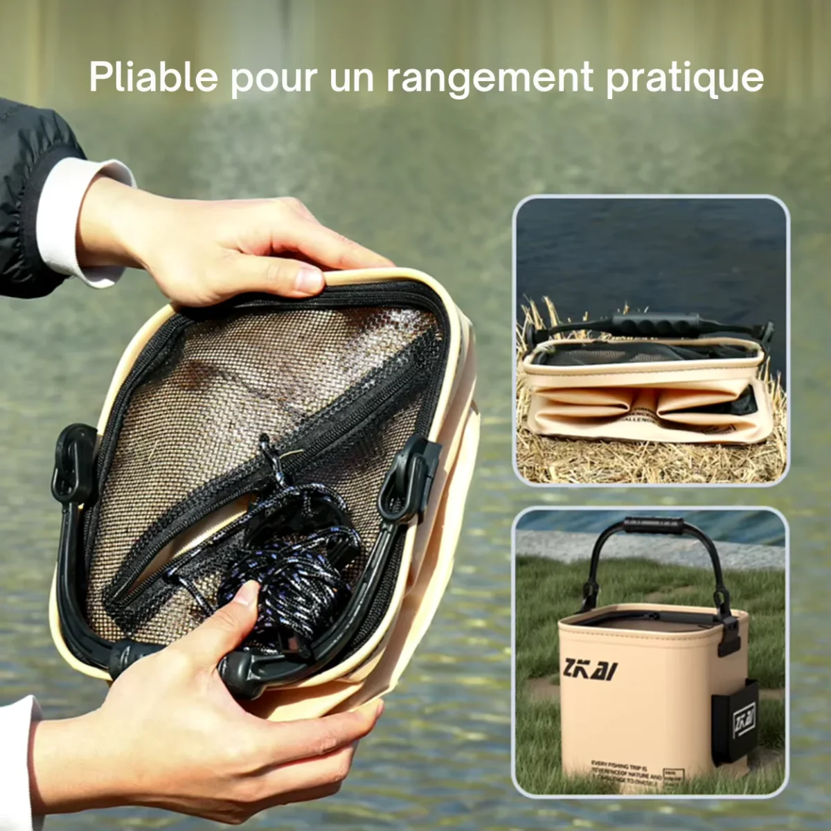 Seau de Pêche Pliable Multifonctionnel – Image 5
