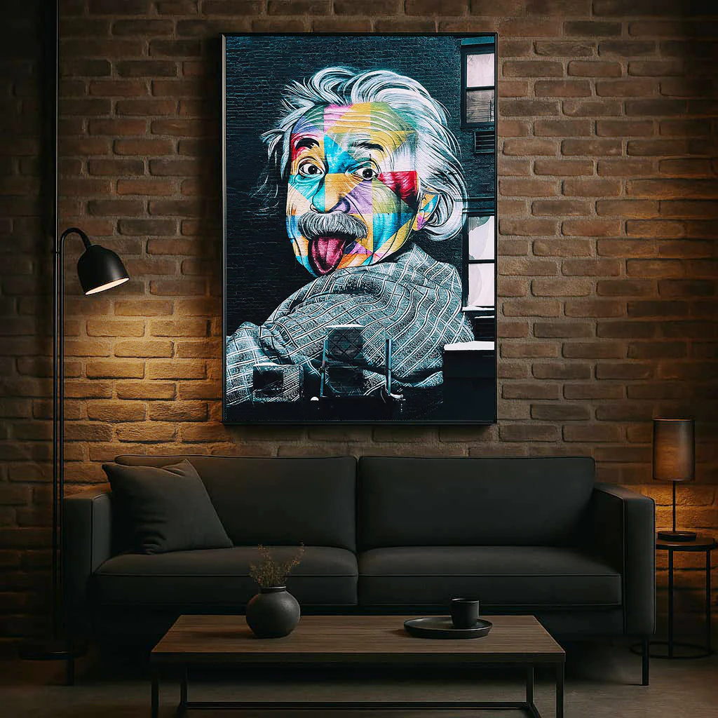 Tableau Pop ART - Einstein Multicolore - Décoration Murale Tendance