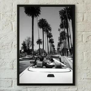 Tableau photographie palmiers de Los Angeles noir et blanc